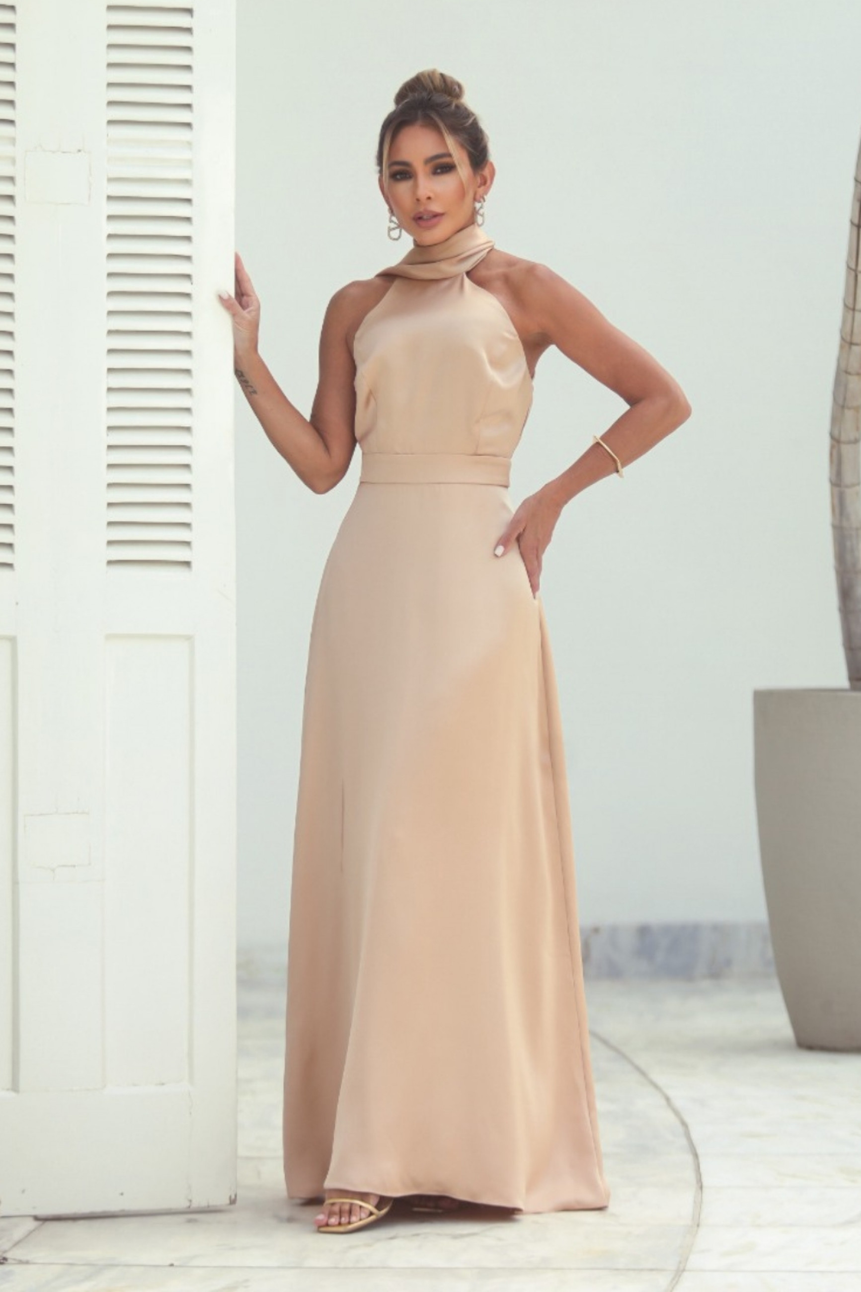 VESTIDO LONGO CETIM