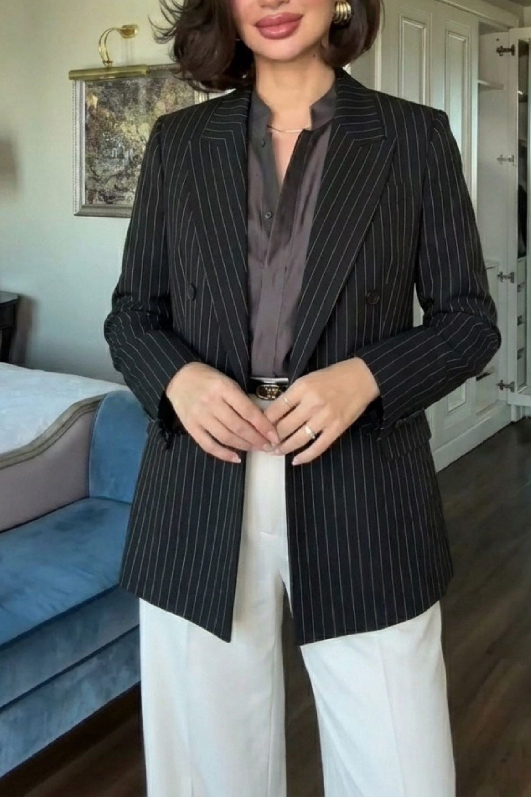 BLAZER ALFAITARIA RISCA DE GIZ