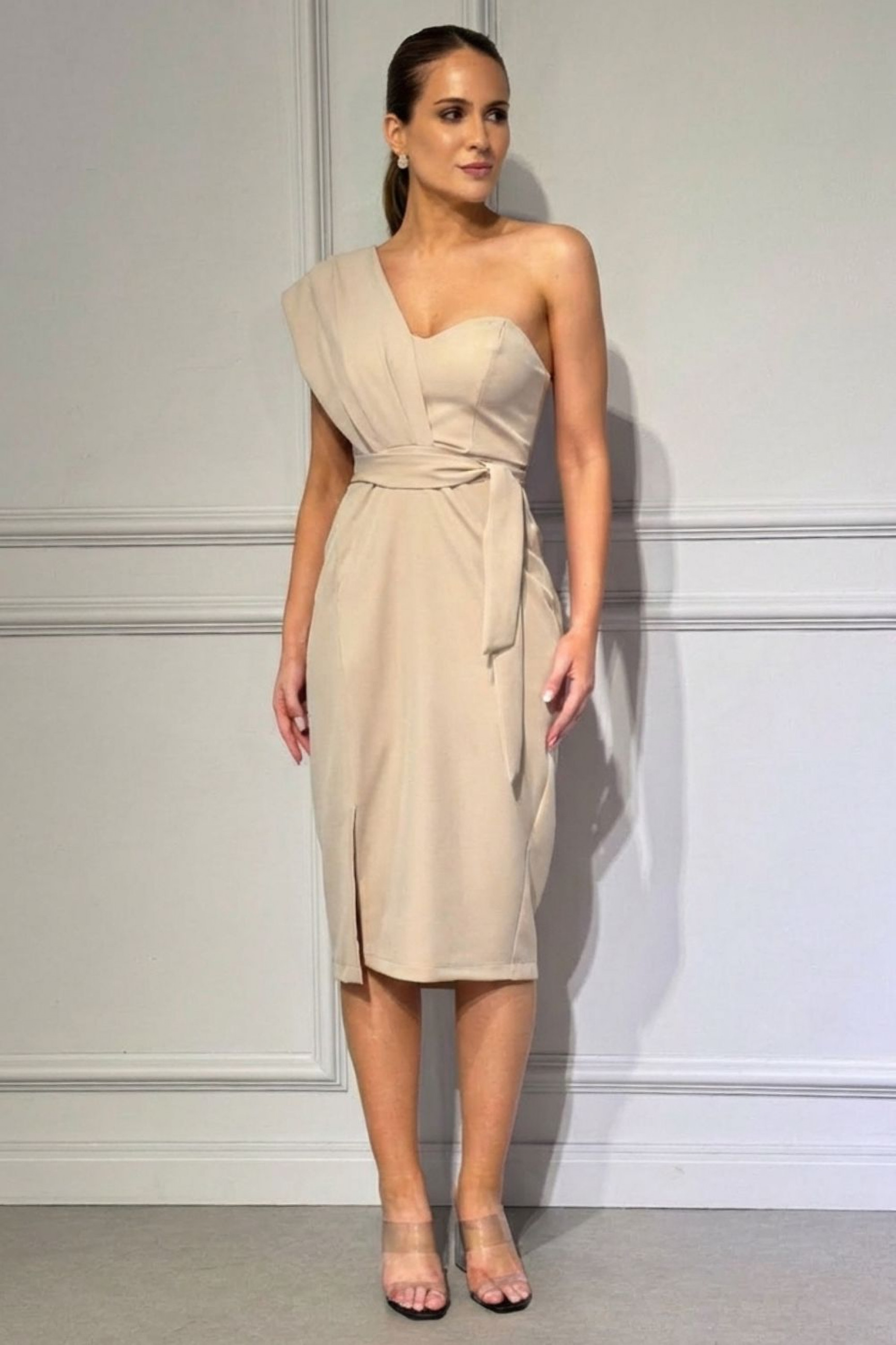 VESTIDO MIDI ALFAIATARIA C/ FAIXA