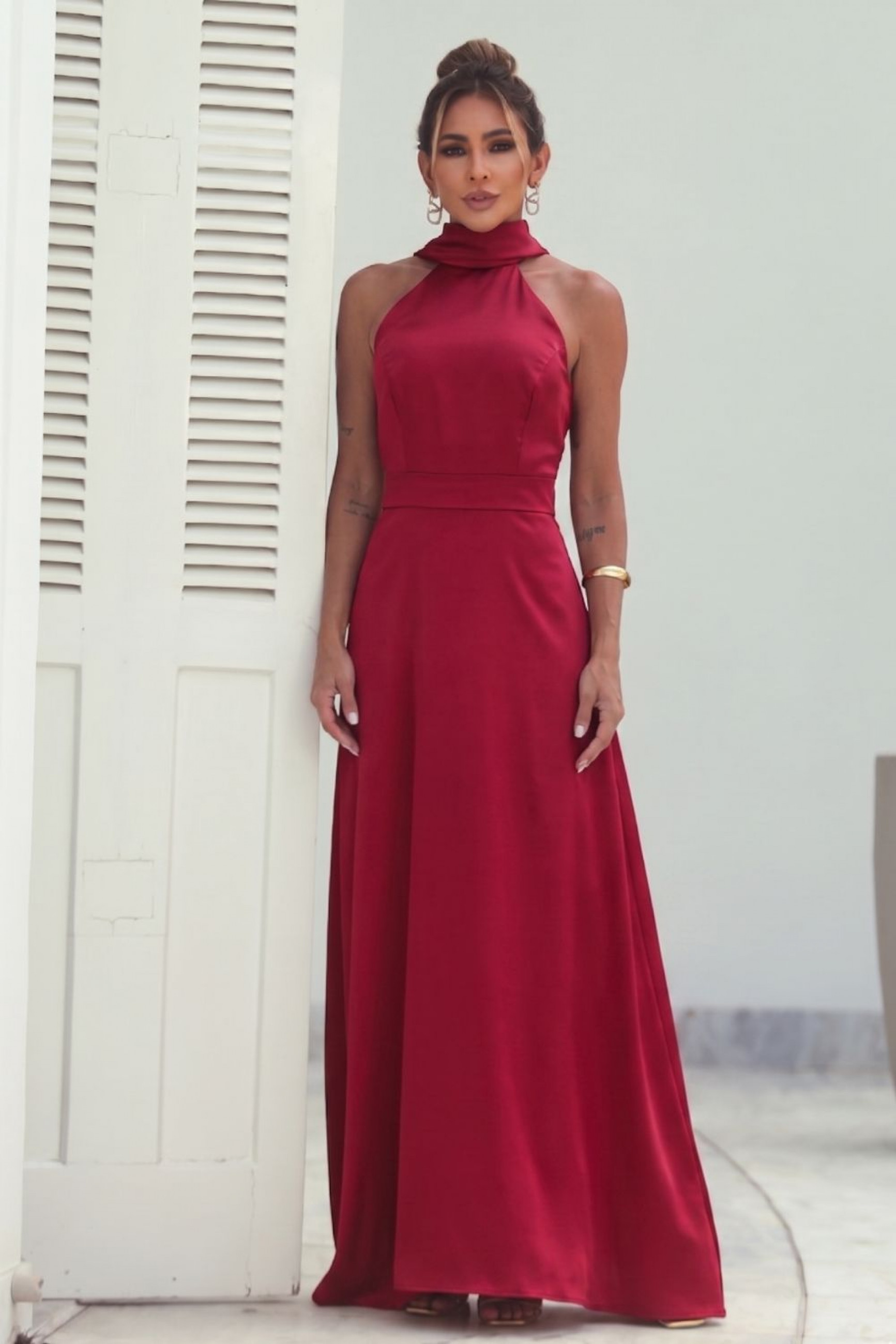 VESTIDO LONGO CETIM