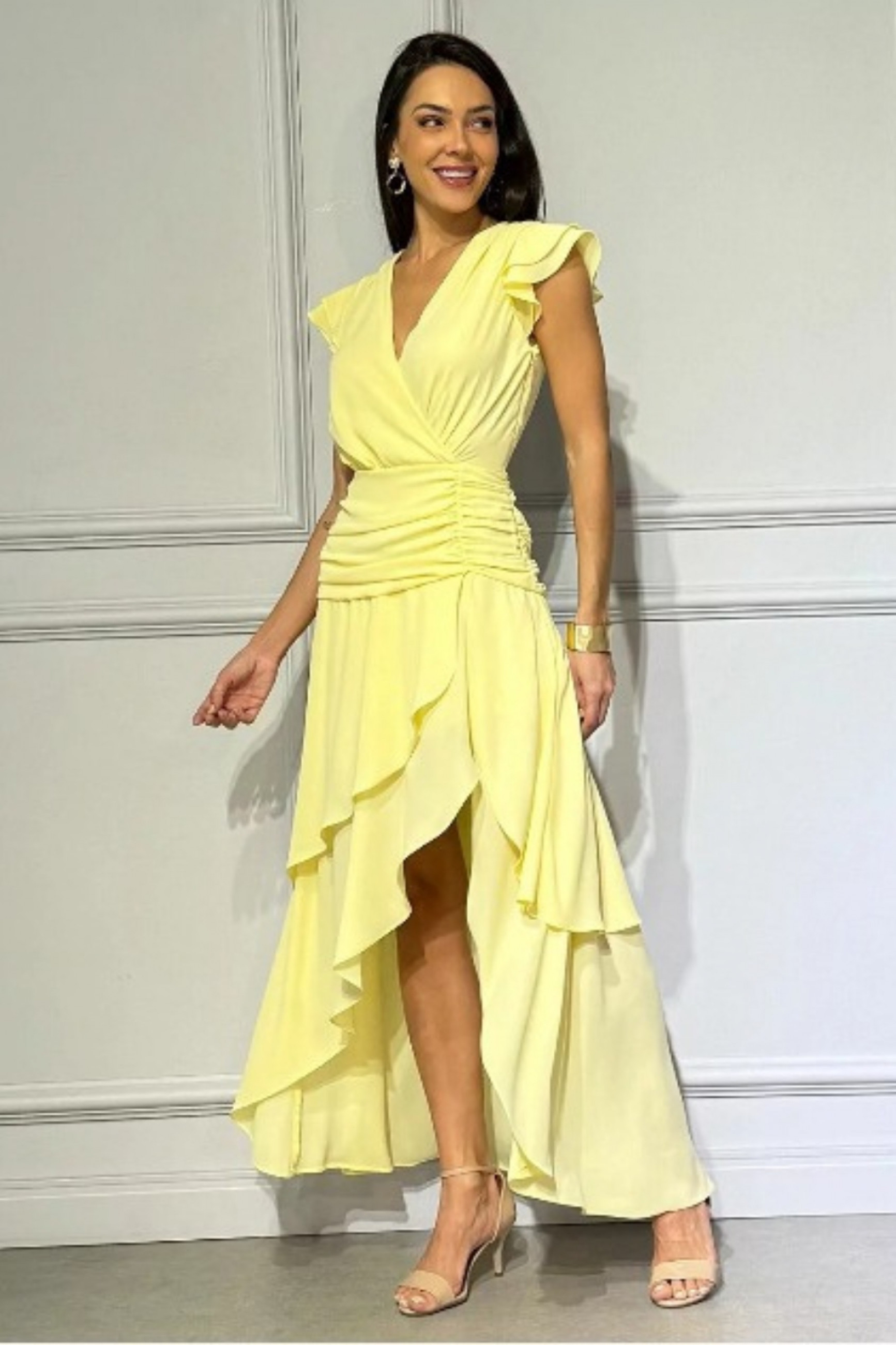VESTIDO MULLET CHIFFON LISO 