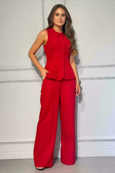CONJUNTO ALFAIATARIA  COLETE C/ CALÇA 