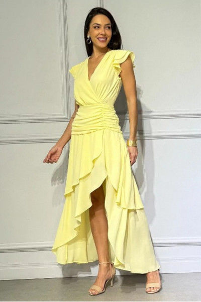 VESTIDO MULLET CHIFFON LISO 