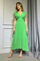 VESTIDO LONGUETE CHIFFON CREPE VERDE