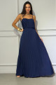VESTIDO LONGO CHIFFON CREPE PLISSADO 